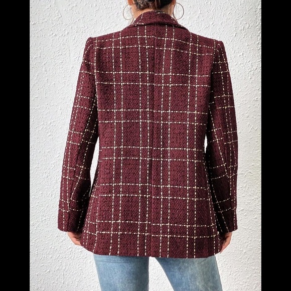 Burgundy and Gold Blazer - Picture 2 of 5